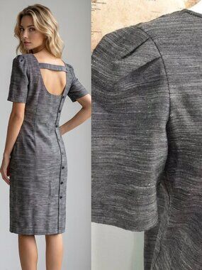 Vtg 80s cutout back button midi dress - Jody California brand